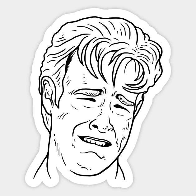 Crying Dawson Sticker by dumbshirts